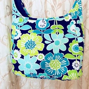 Thirty-one Reversible Floral and Blue Cotton Tote